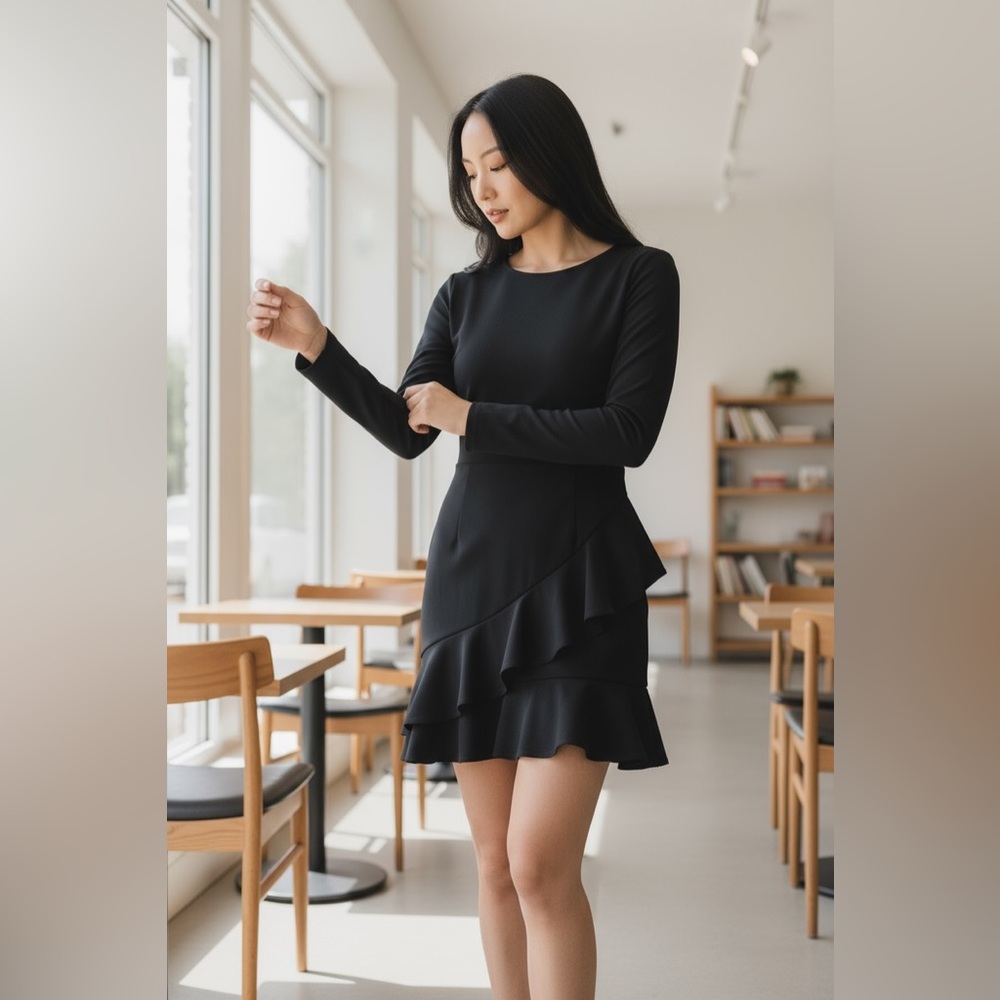 Hello Molly Black Long Sleeve Dress